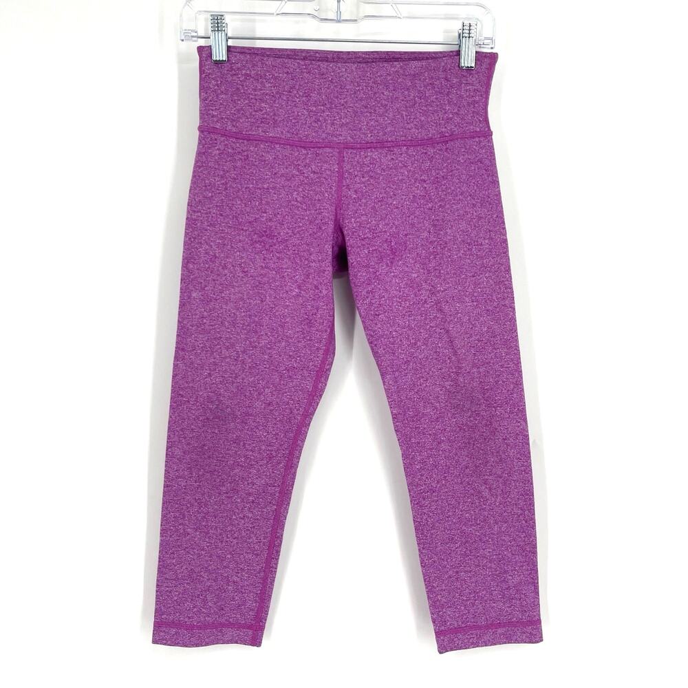 Lululemon Wunder Under Crop Leggings Heathered Pink Size 6‎